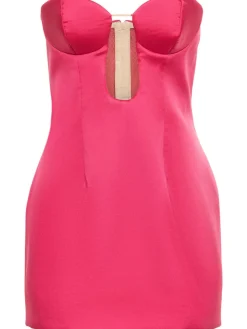 Vestito in raso di seta con bustier