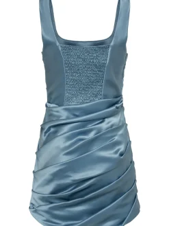 Vestito in raso di seta drappeggiato