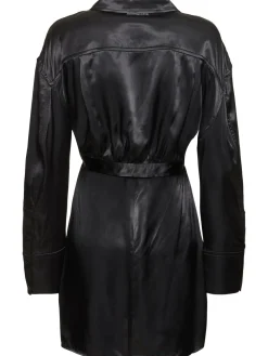Vestito in raso di viscosa con giacca bolero