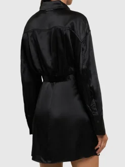 Vestito in raso di viscosa con giacca bolero