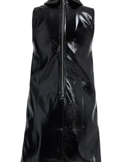 Vestito in vinile con cutout e colletto