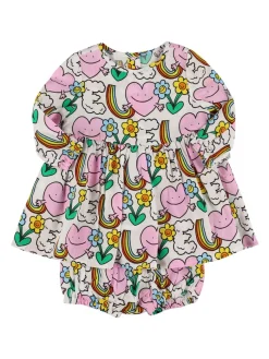 Vestito in viscosa stampata con culotte