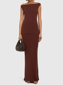 Vestito lungo Exclusive LVR in viscosa e seta