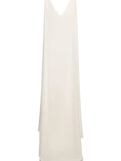 Vestito lungo in cady con mantella