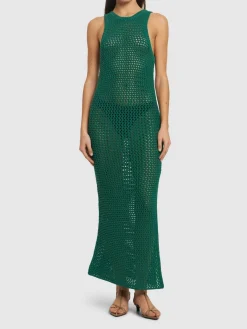 Vestito lungo in cotone crochet