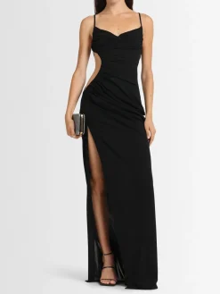 Vestito lungo in crepe