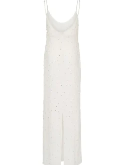 Vestito lungo in georgette di viscosa con ricami
