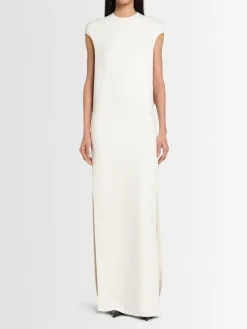Vestito lungo in georgette di seta doppia