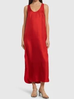Vestito lungo in seta Nada con scollo