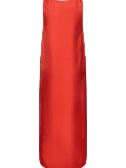 Vestito lungo in seta Nada con scollo