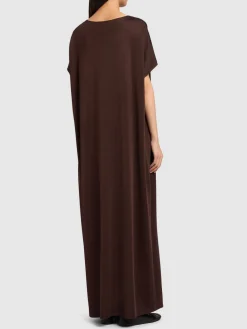 Vestito lungo Kaori in viscosa lucida