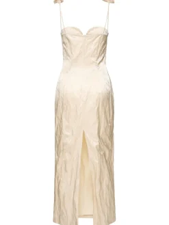 Vestito midi in misto cotone