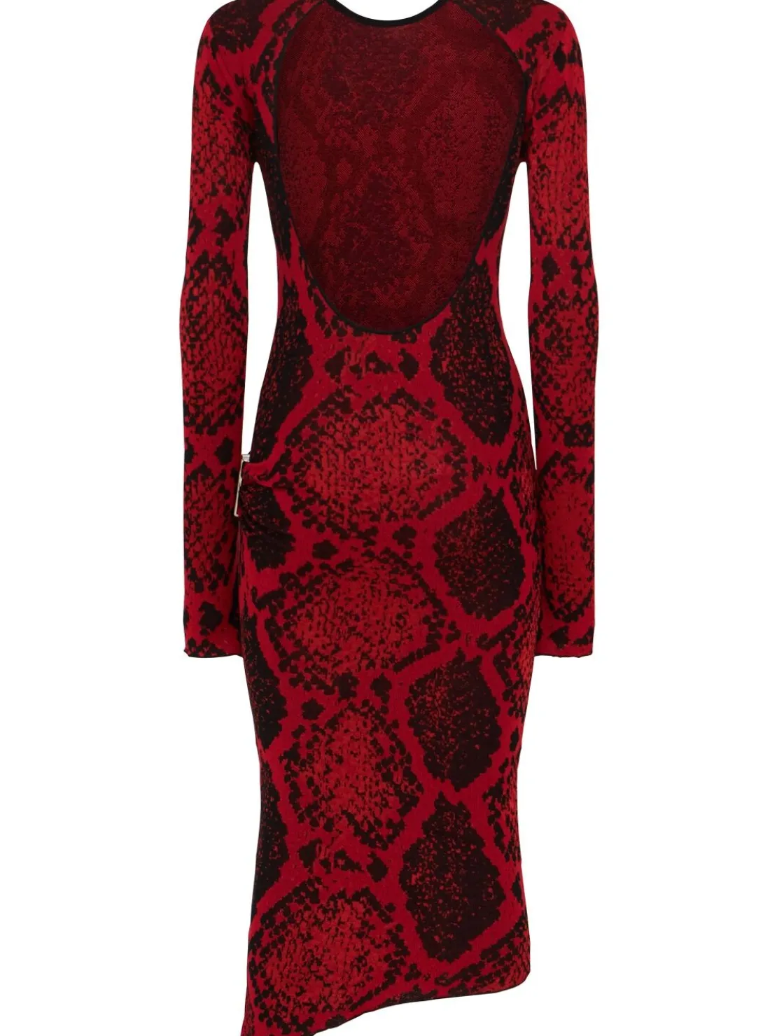 Vestito midi in misto viscosa stampa pitone