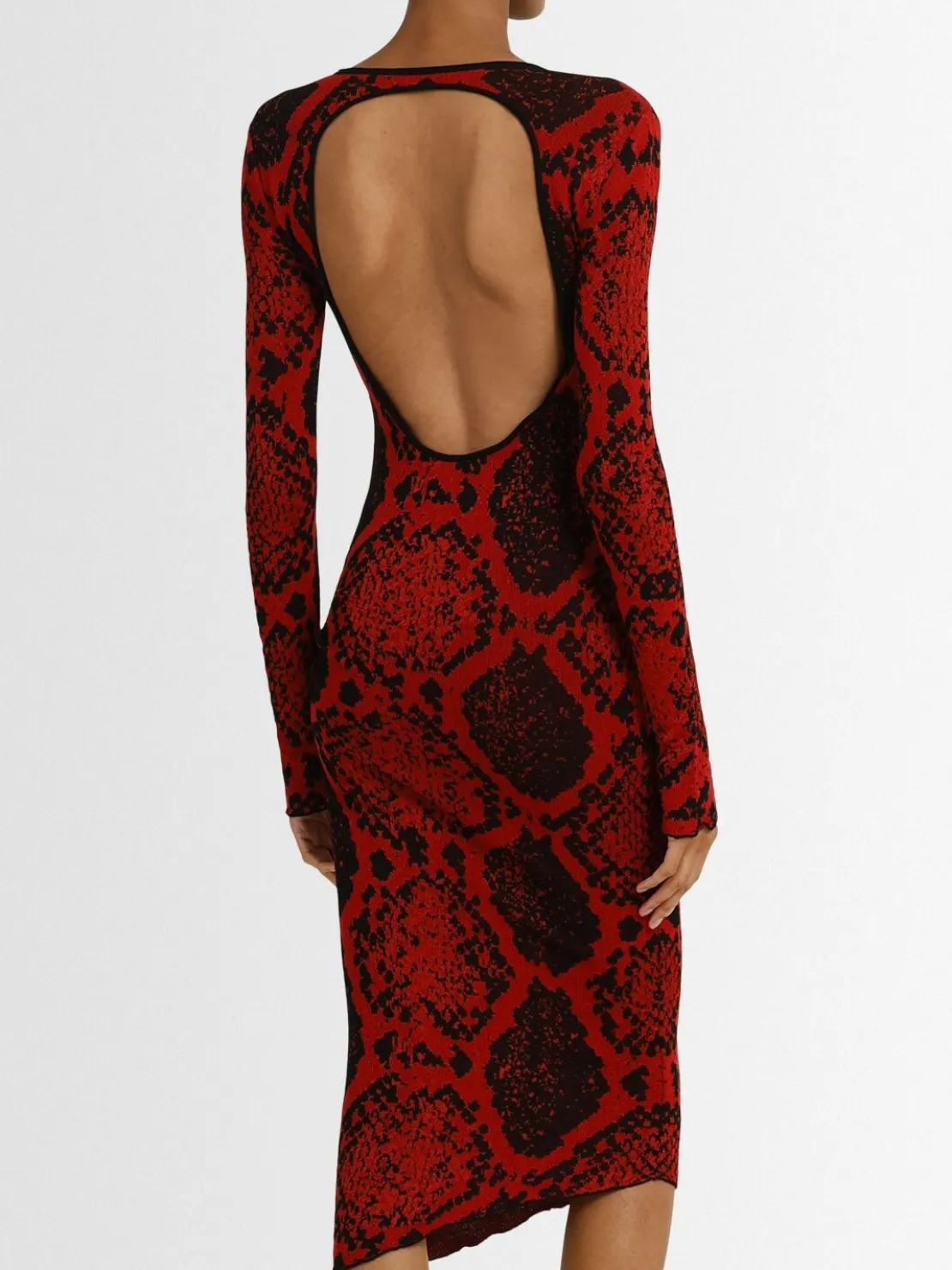 Vestito midi in misto viscosa stampa pitone