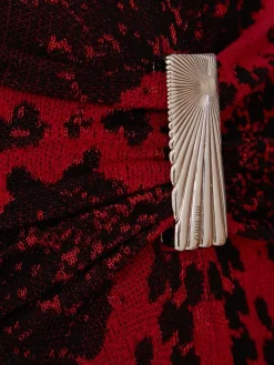 Vestito midi in misto viscosa stampa pitone