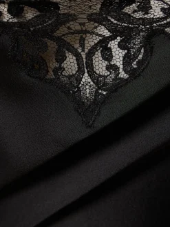 Vestito midi in raso e pizzo