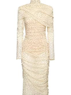 Vestito midi in seta stretch drappeggiata