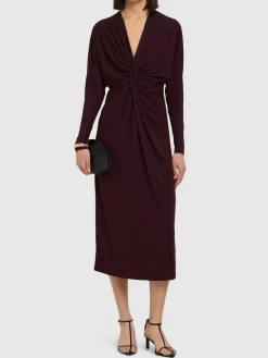 Vestito midi Mathilde in viscosa drappeggiata