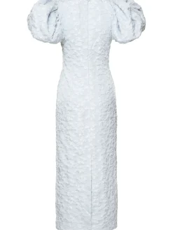 Vestito midi Ruby jacquard con maniche a sbuffo