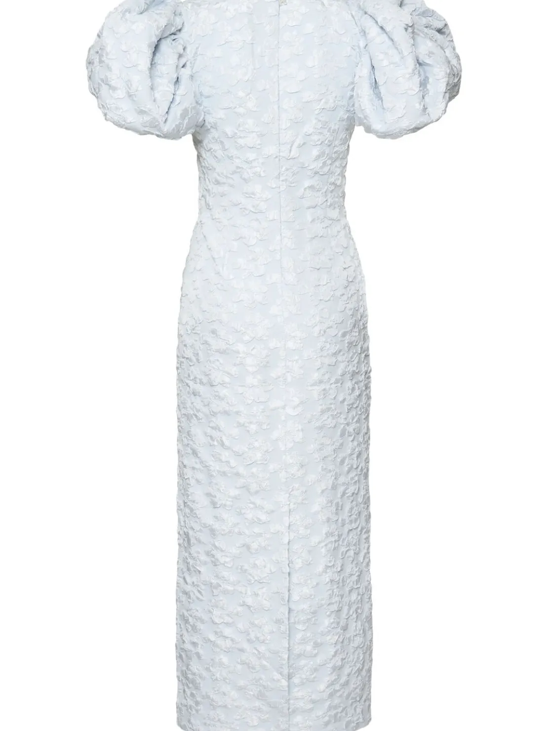 Vestito midi Ruby jacquard con maniche a sbuffo