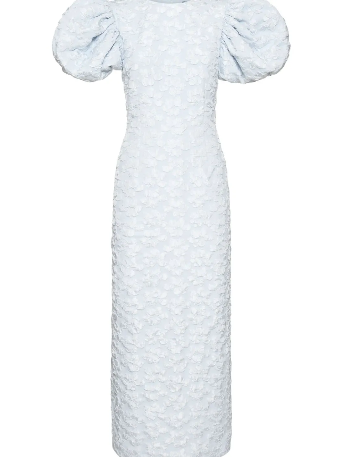 Vestito midi Ruby jacquard con maniche a sbuffo