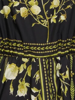 Vestito midi senza maniche in popeline stampato