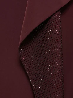 Vestito midi senza spallini con ruches