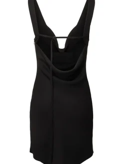 Vestito mini in cotone e lino drappeggiato