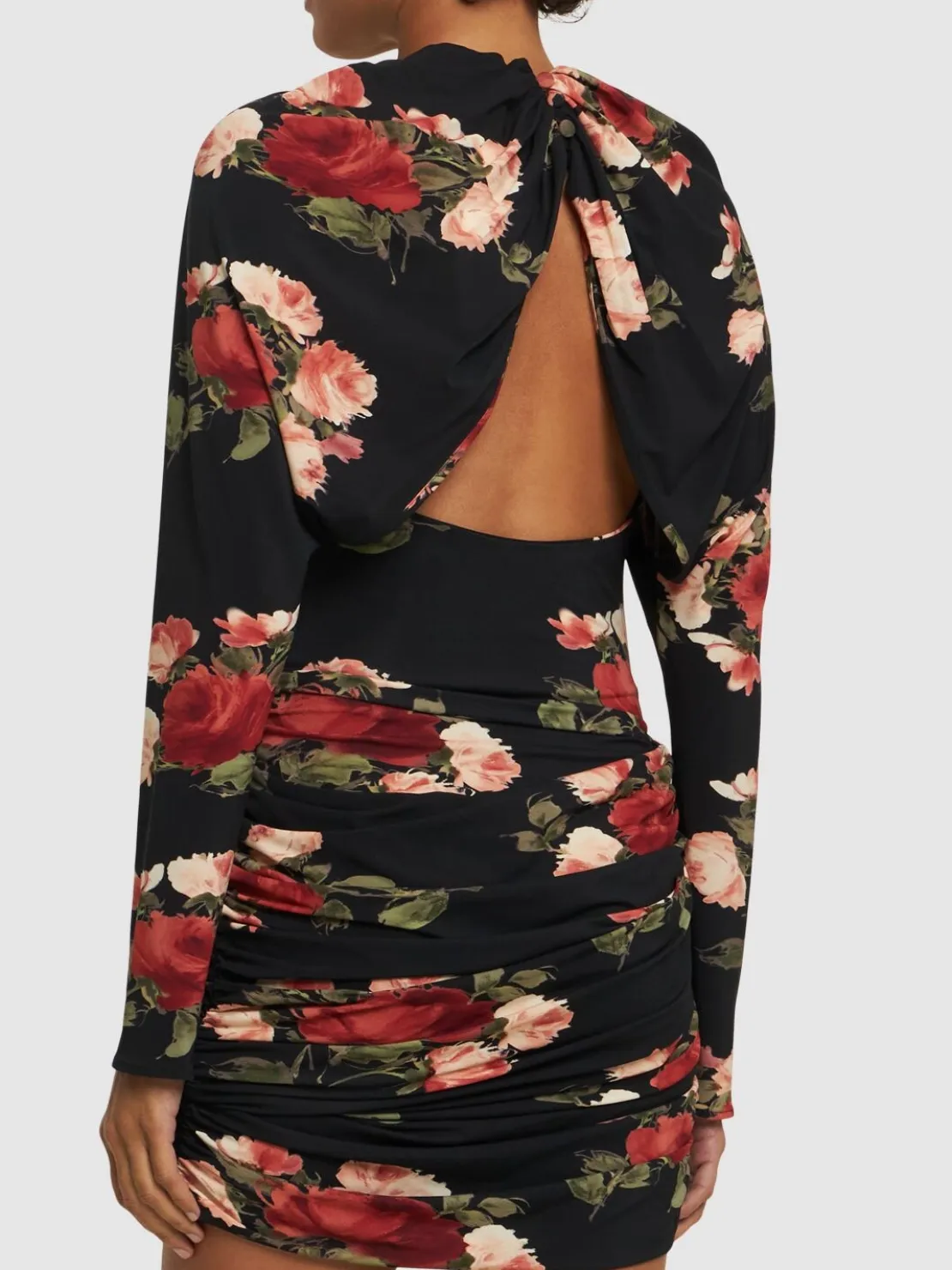Vestito mini in jersey stampato drappeggiato