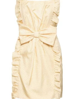 Vestito mini in seta a pois