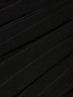 Vestito mini in tulle e jersey fluido drappeggiato