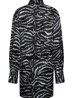Vestito Silvye in raso con stampa zebra