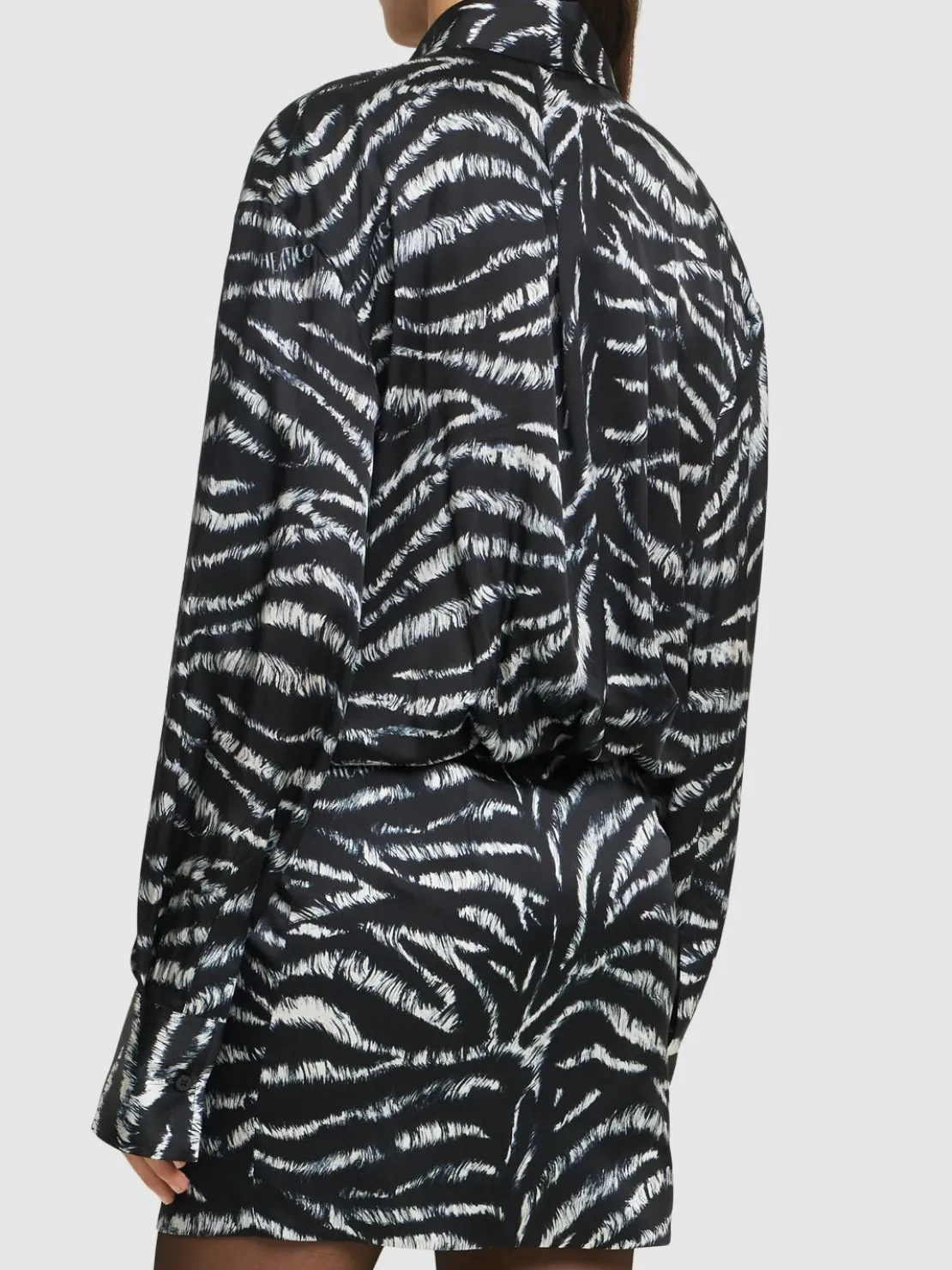 Vestito Silvye in raso con stampa zebra