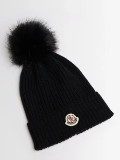 Virgin wool beanie w/ pom pom
