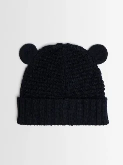 Virgin wool beanie w/ teddy bear ears
