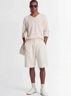 Viscose & linen shorts