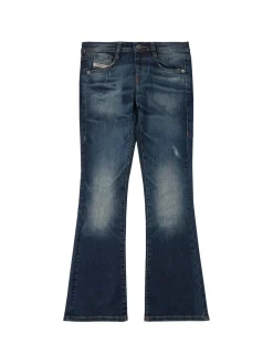 Washed denim jeans