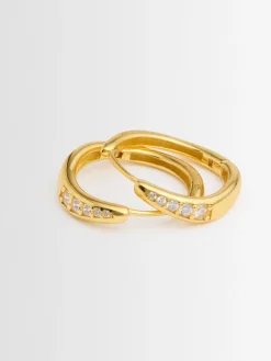 Wave combo large hoop earrings