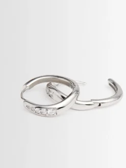 Wave combo large hoop earrings