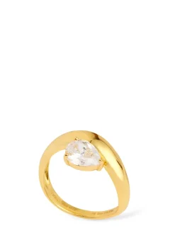 Wave pear ring