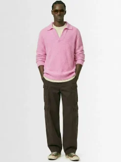 Wool blend bouclé polo