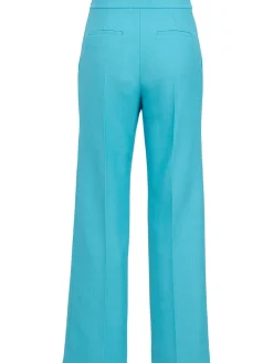 Wool crepe straight pants
