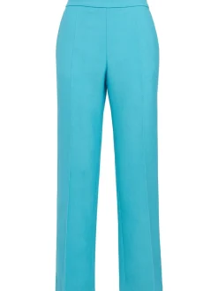 Wool crepe straight pants