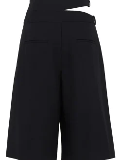 Wool gabardine shorts
