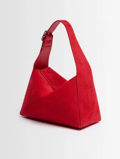 XS Luma suede shoulder bag