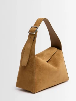 XS Luma suede shoulder bag